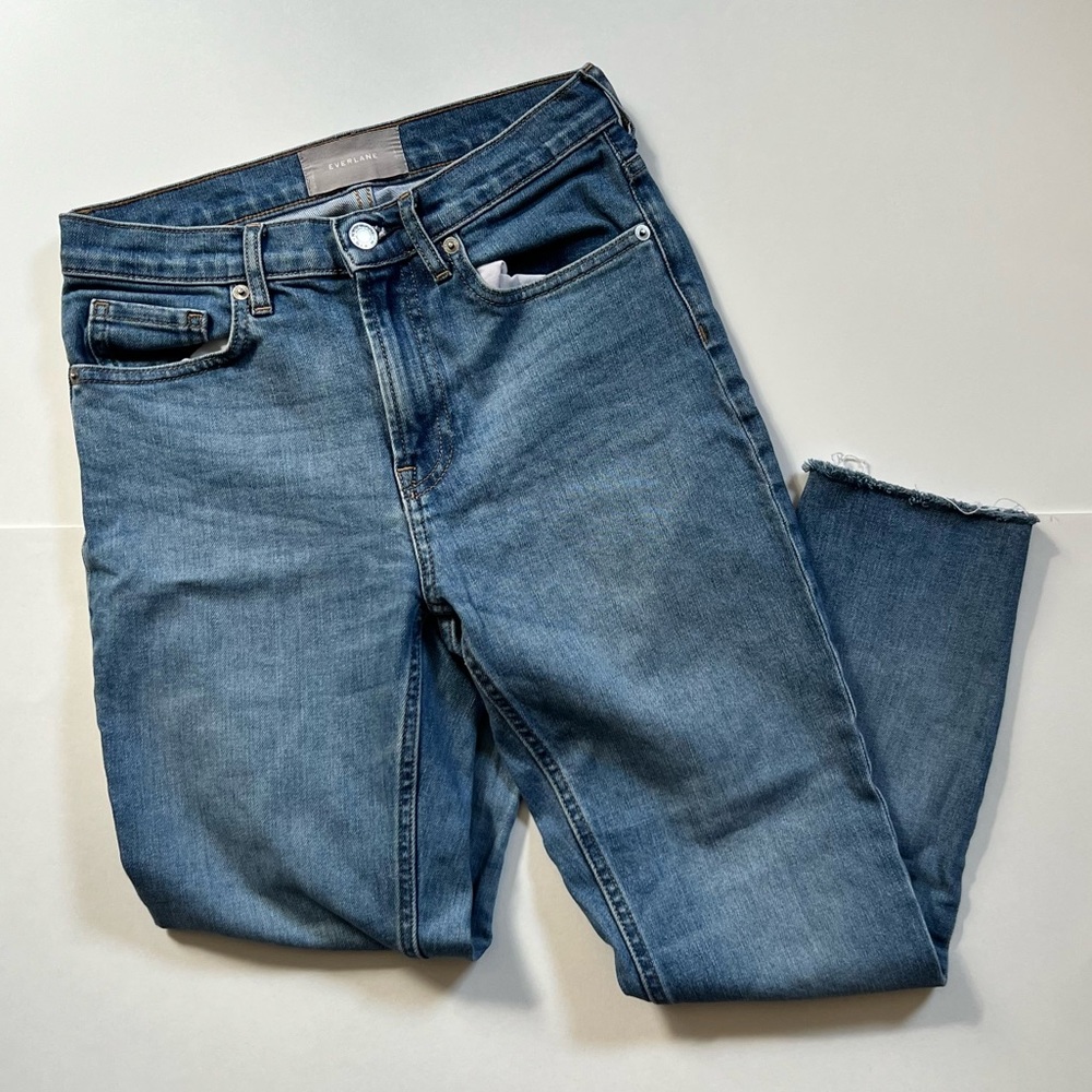 Everlane High Rise Raw Hem Ankle Jeans Size 25